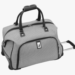 London Fog Cambridge 20in. Luggage Wheeled Suitcase - Black/White 20 Inch